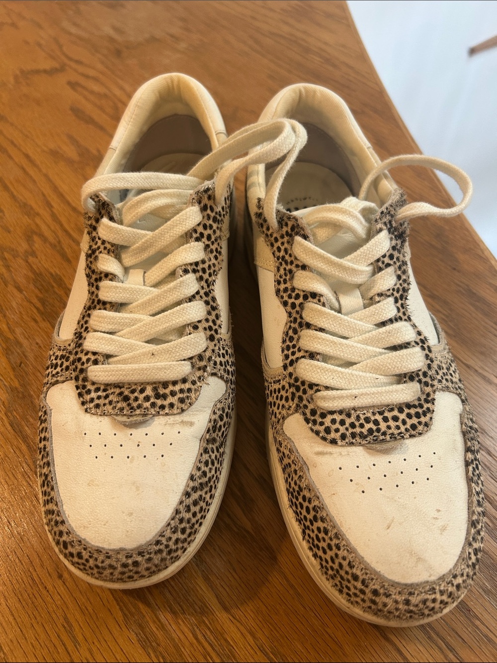 Madewell Cream and Brown Leopard-Print Low-Top Sneakers